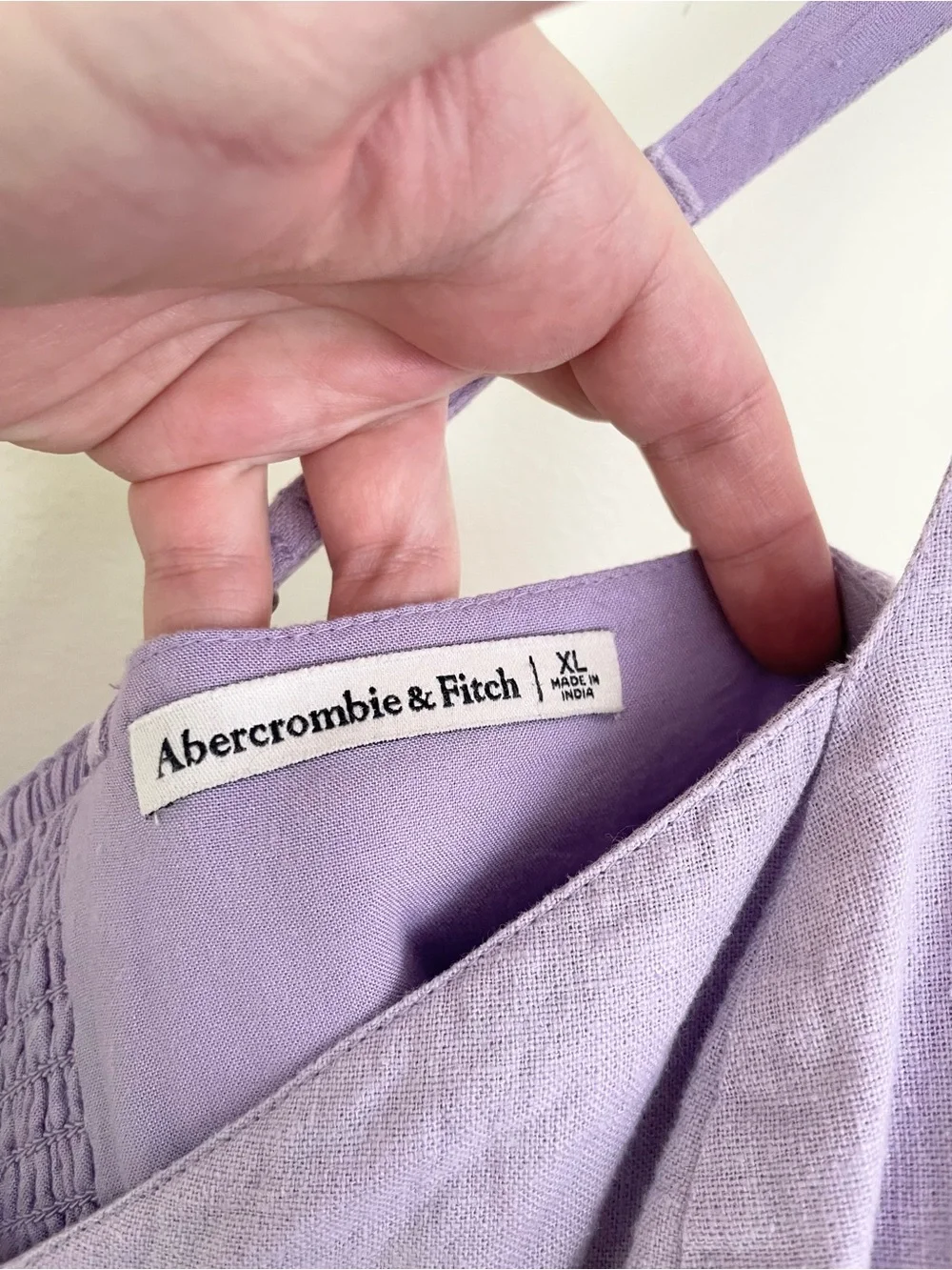 Abercrombie & Fitch Linen Blend Lilac Sweetheart Neckline Mini Dress XL Purple